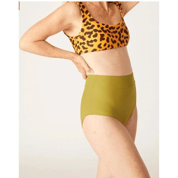 Modibodi Swimwear Reversible Crop Top and Hi-Waist Bikini Brief Light-Moderate S - Picture 1 of 8